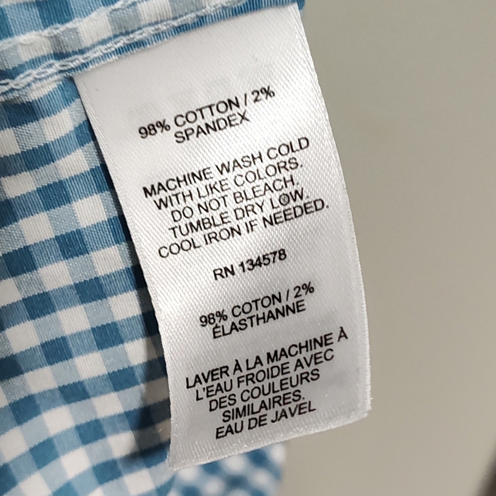 Vineyard Vines Shirt Men's XB Classic Fit Poplin Long Sleeve Blue Gingham NWT - Picture 9 of 11